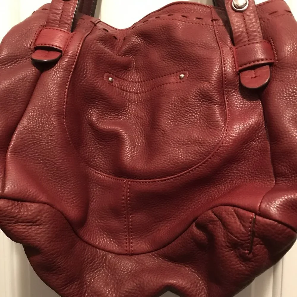 B. Makowsky Rich Burgundy Leather Bag w/Original Dust Bag!